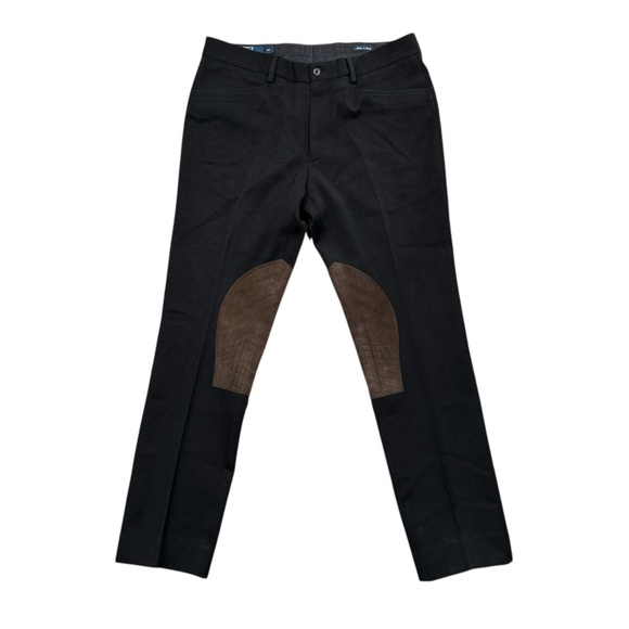 Polo Ralph Lauren Thick Twill Wool Suede Leather Riding Pants Mens 34 - Picture 1 of 12